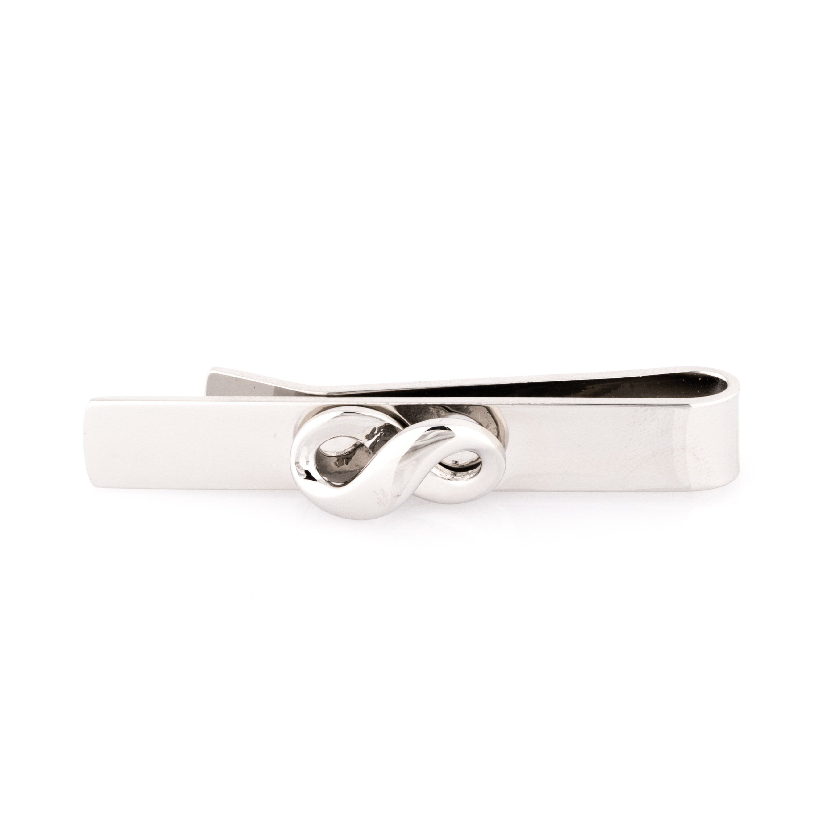 Silver Infinity Tie Bar Tie Clips Clinks 