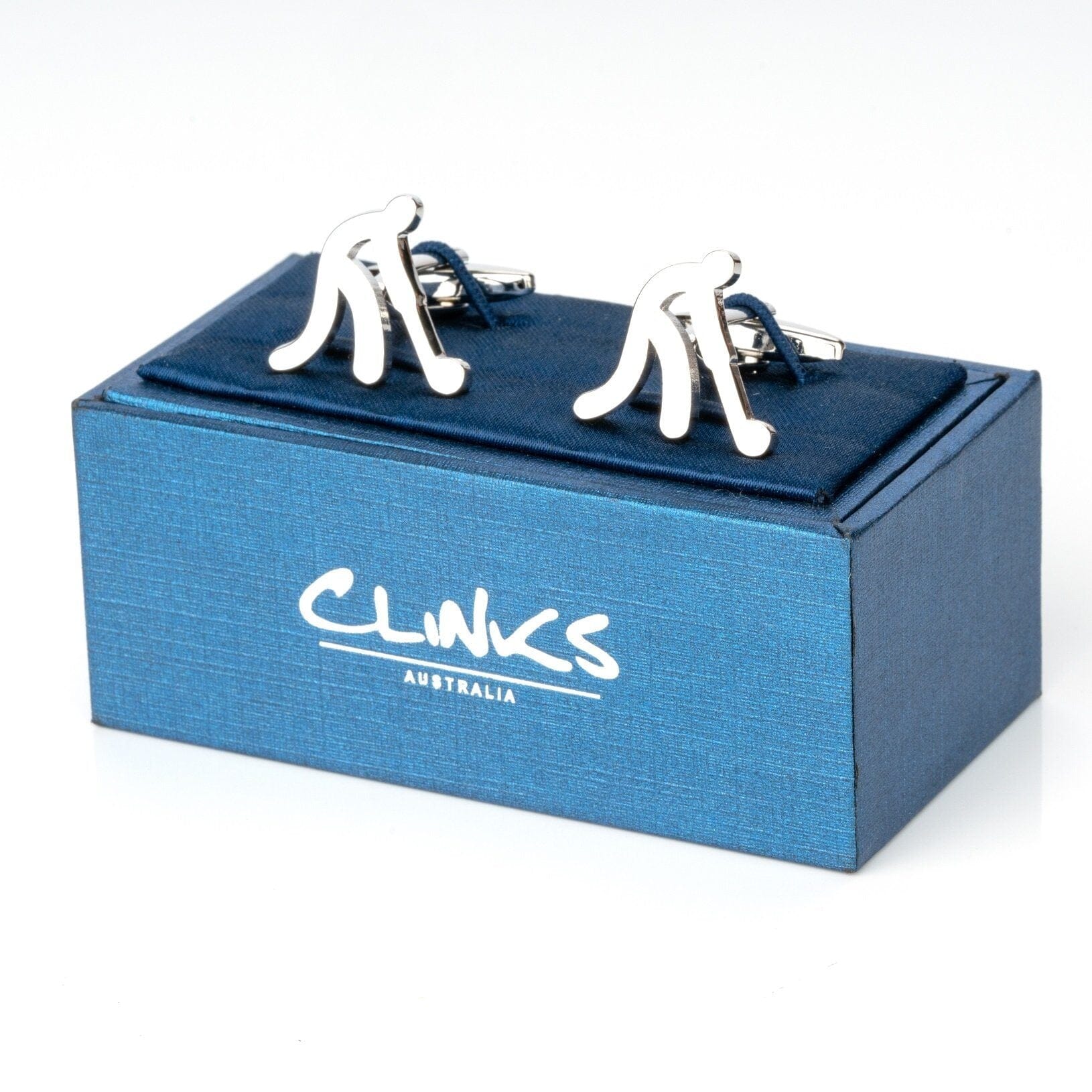 Field Hockey Silhouette Cufflinks Silver Novelty Cufflinks Clinks Australia 