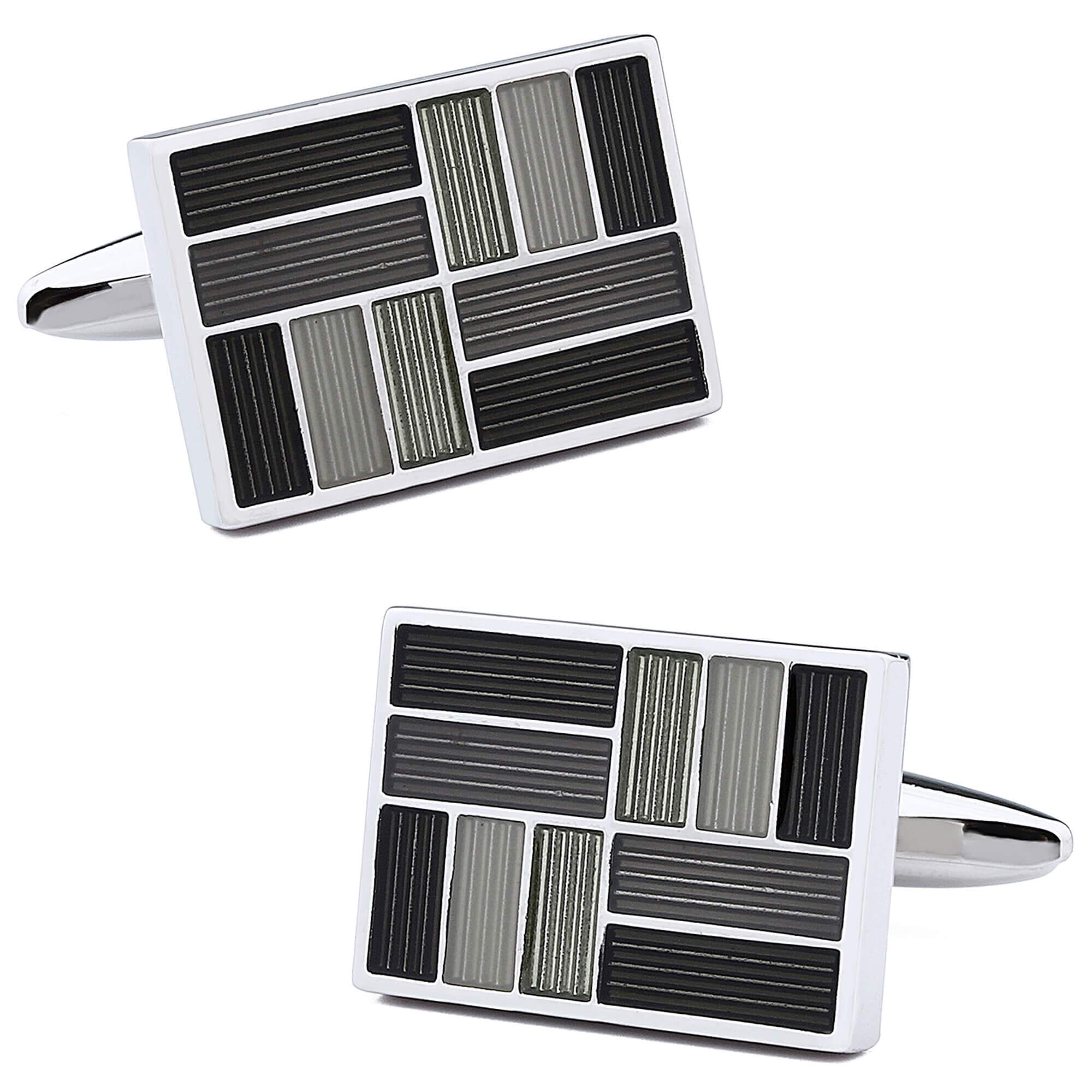 Shades of Black Enamel Cufflinks Classic & Modern Cufflinks Clinks Australia 