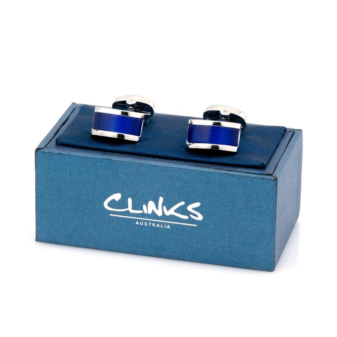 Royal Blue Cateye Cufflinks Classic & Modern Cufflinks Clinks Australia 