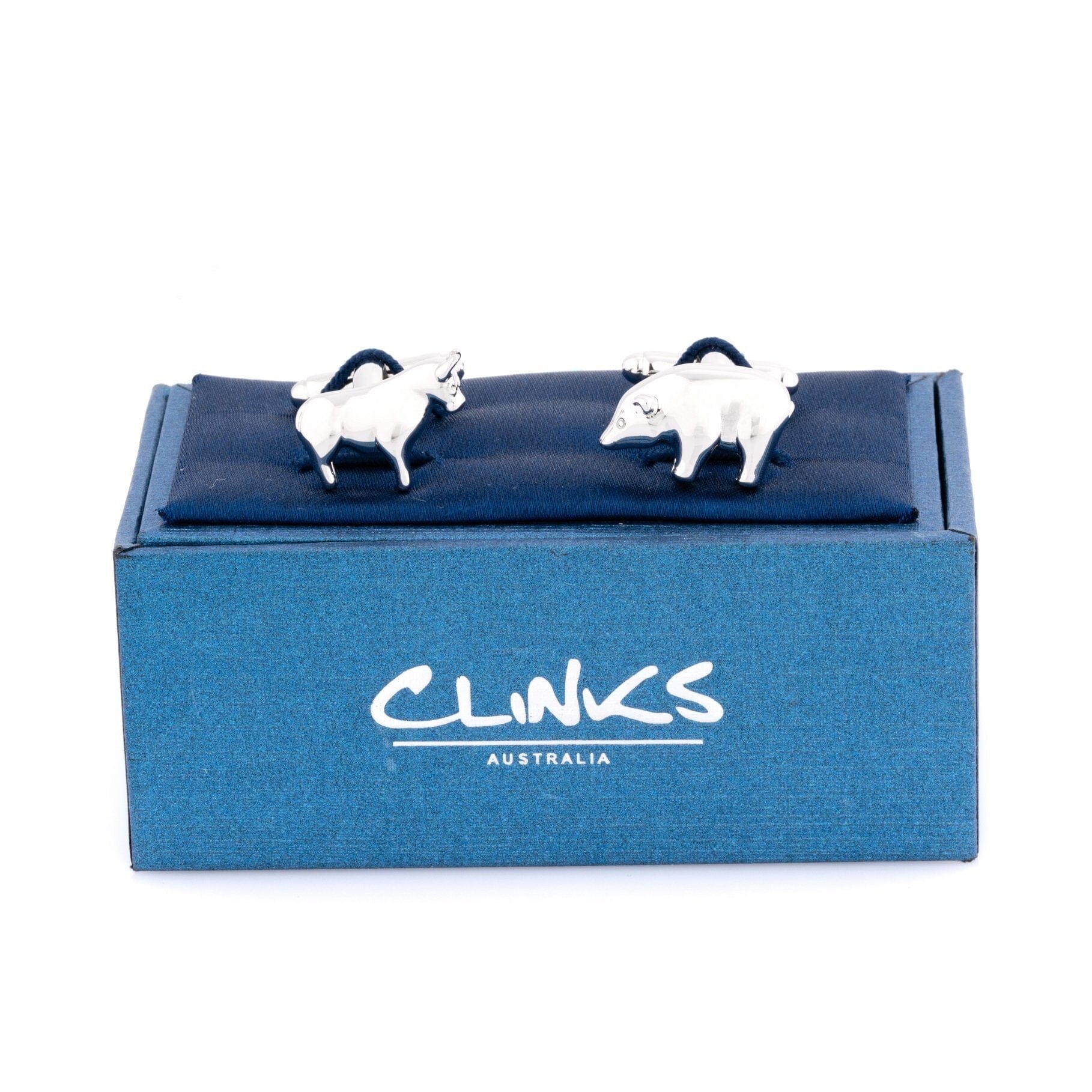 Bull and Bear Silver Cufflinks Novelty Cufflinks Clinks Australia 