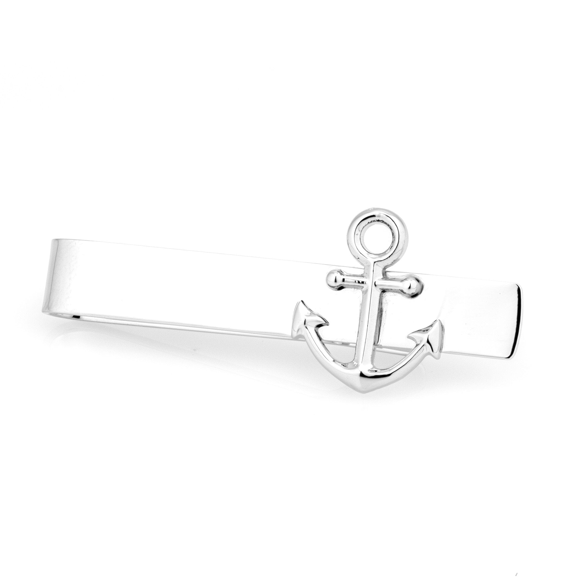 Shiny Silver Anchor Tie Bar Tie Clips Clinks Default 