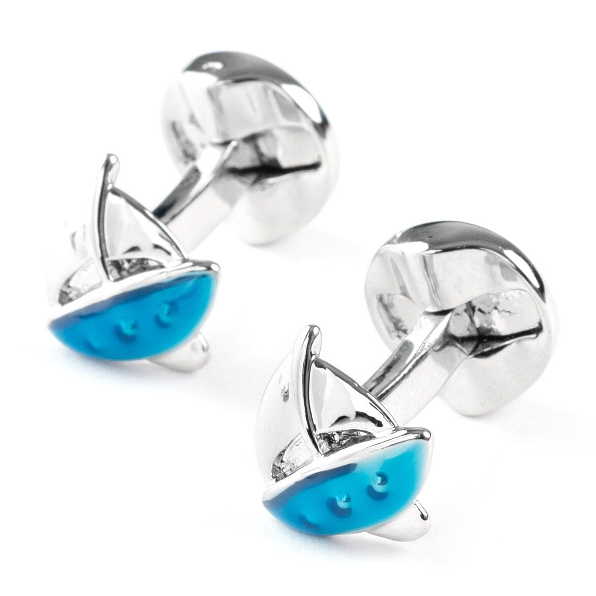 Blue/Silver Sailing Ship Cufflinks Novelty Cufflinks Clinks Australia 