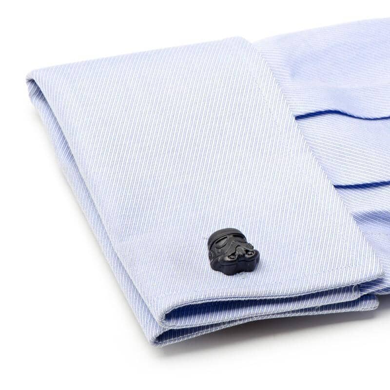 Star Wars Stormtrooper 3D Head Cufflinks in Matte Black Novelty Cufflinks Star Wars 