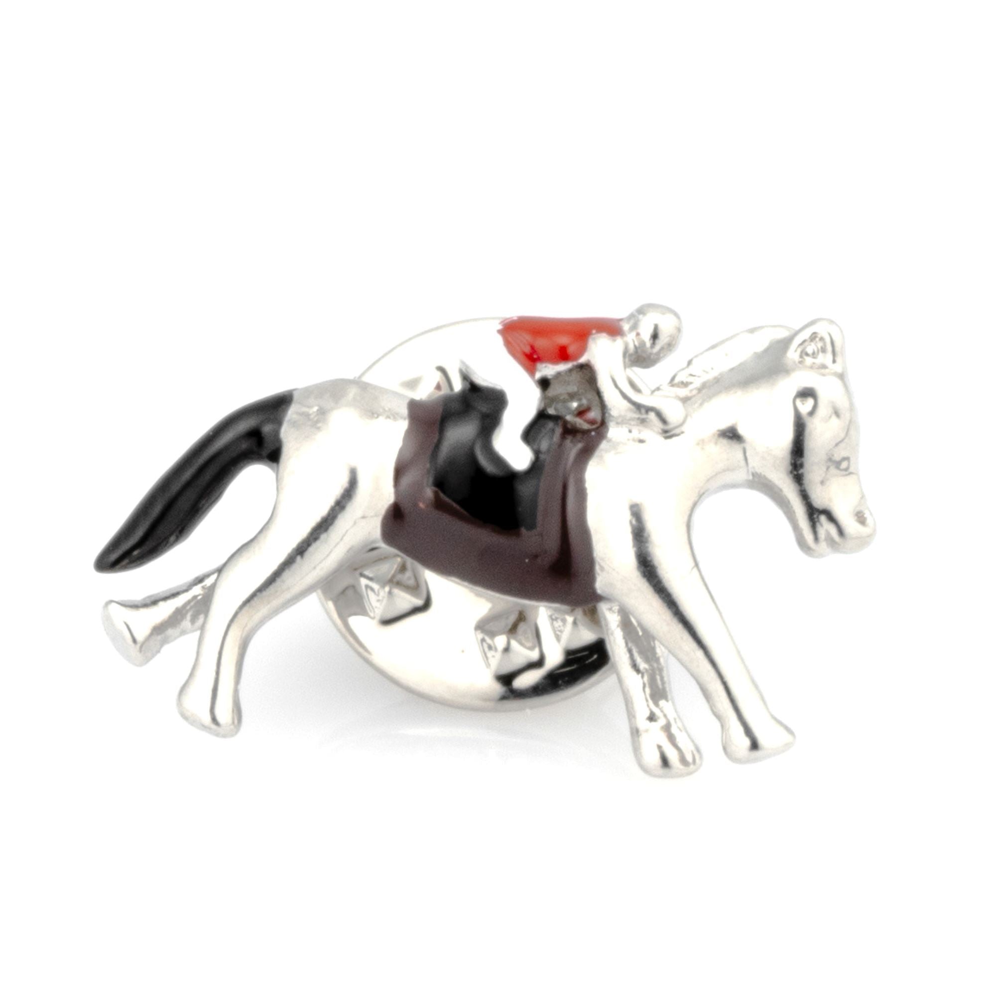 Horse and Jockey Lapel Pin Colour Lapel Pin Clinks 