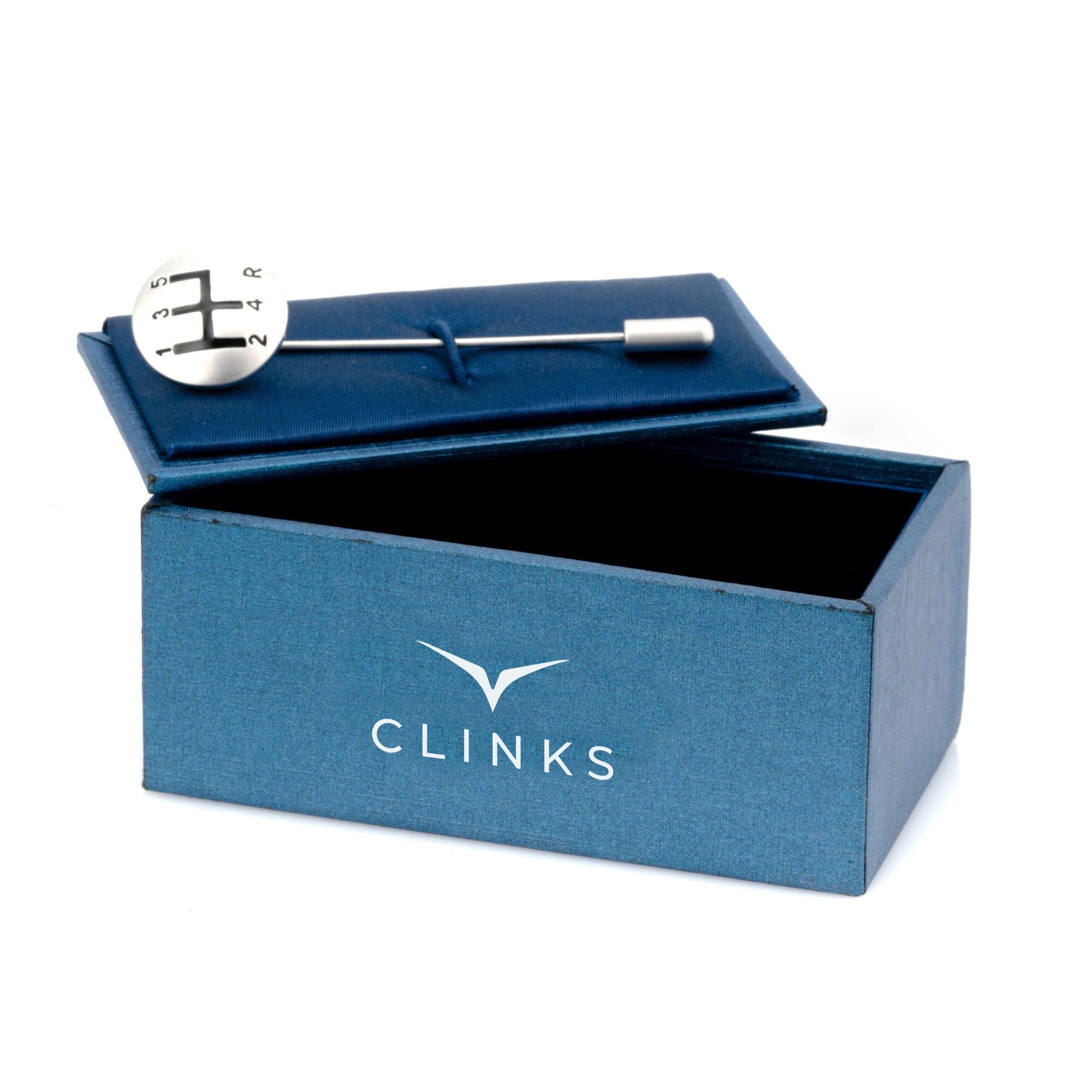 Gear Shift Stick Pin Silver Lapel Pin Clinks 