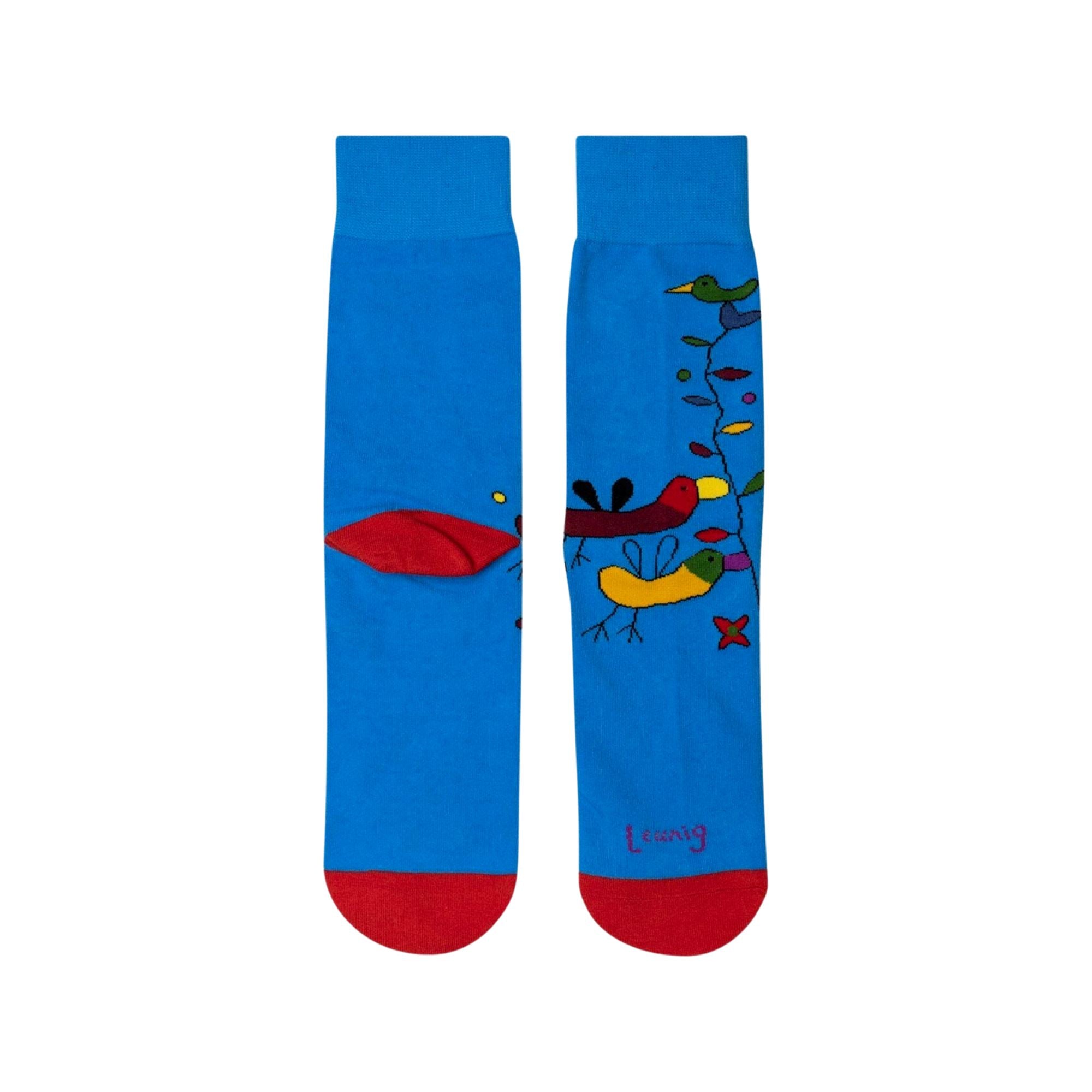 Michael Leunig Bird Blue Socks Socks Leunig for James Harper 