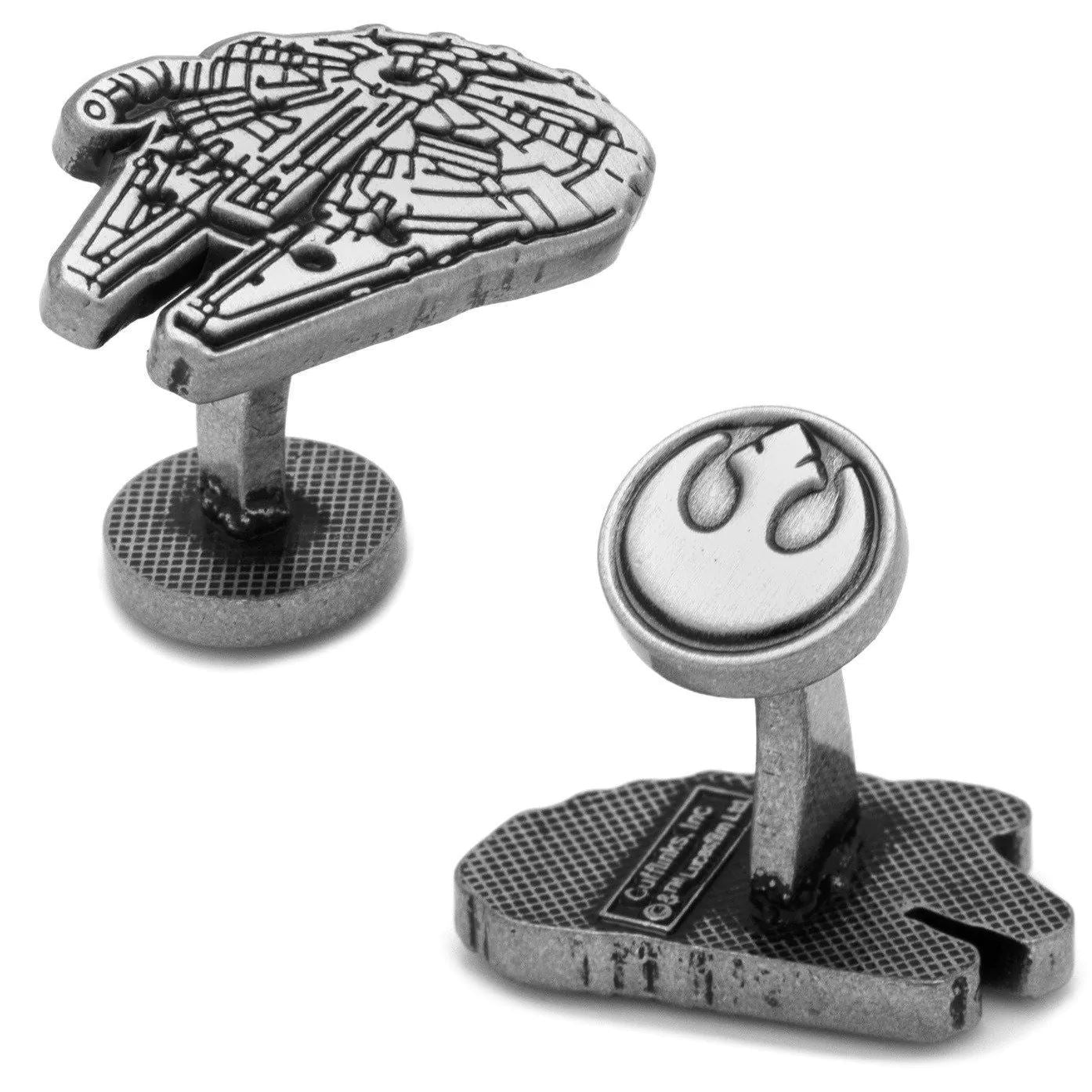 Star Wars Millennium Falcon Silver Cufflinks Novelty Cufflinks Star Wars 