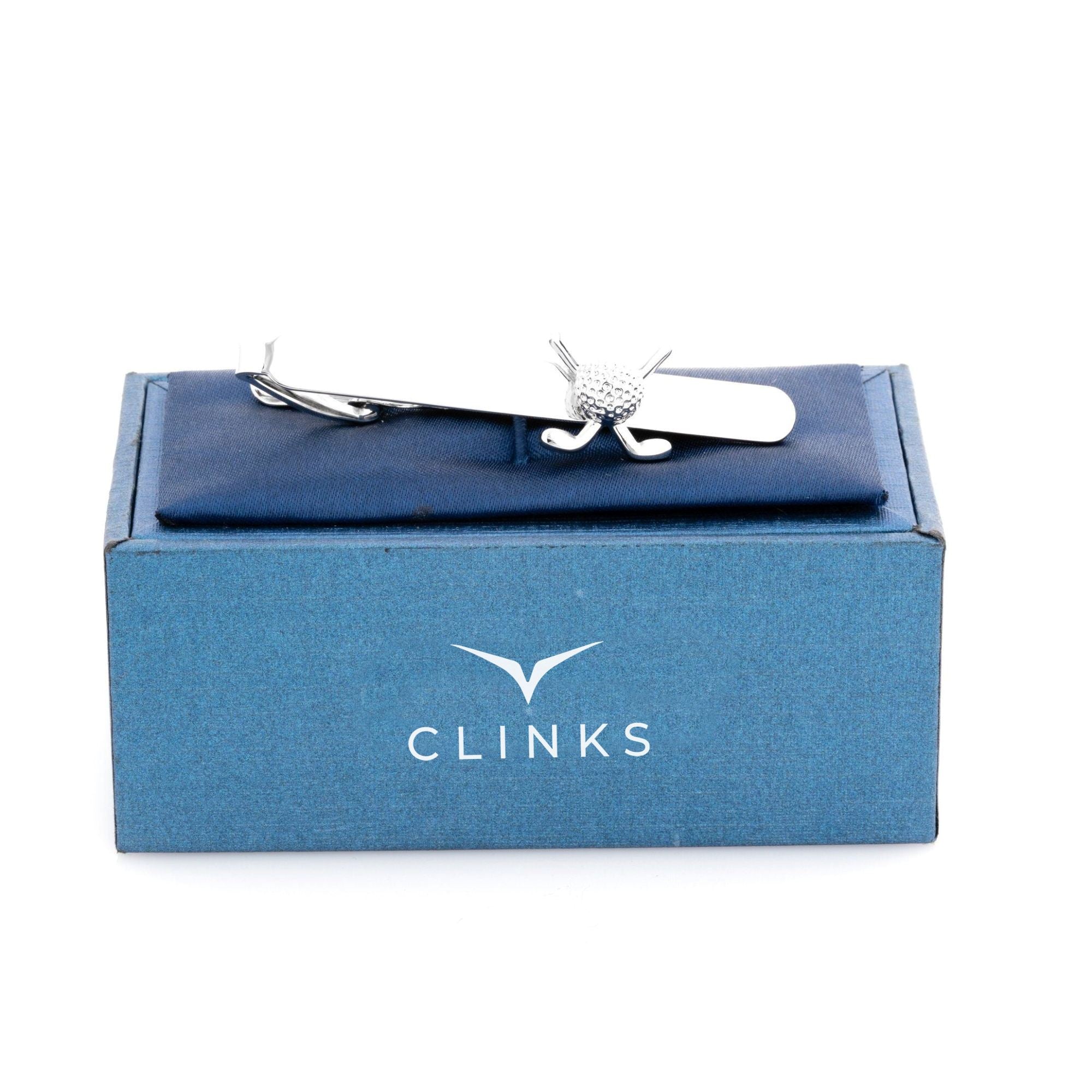Golf Club and Ball Tie Clip Tie Bars Clinks 