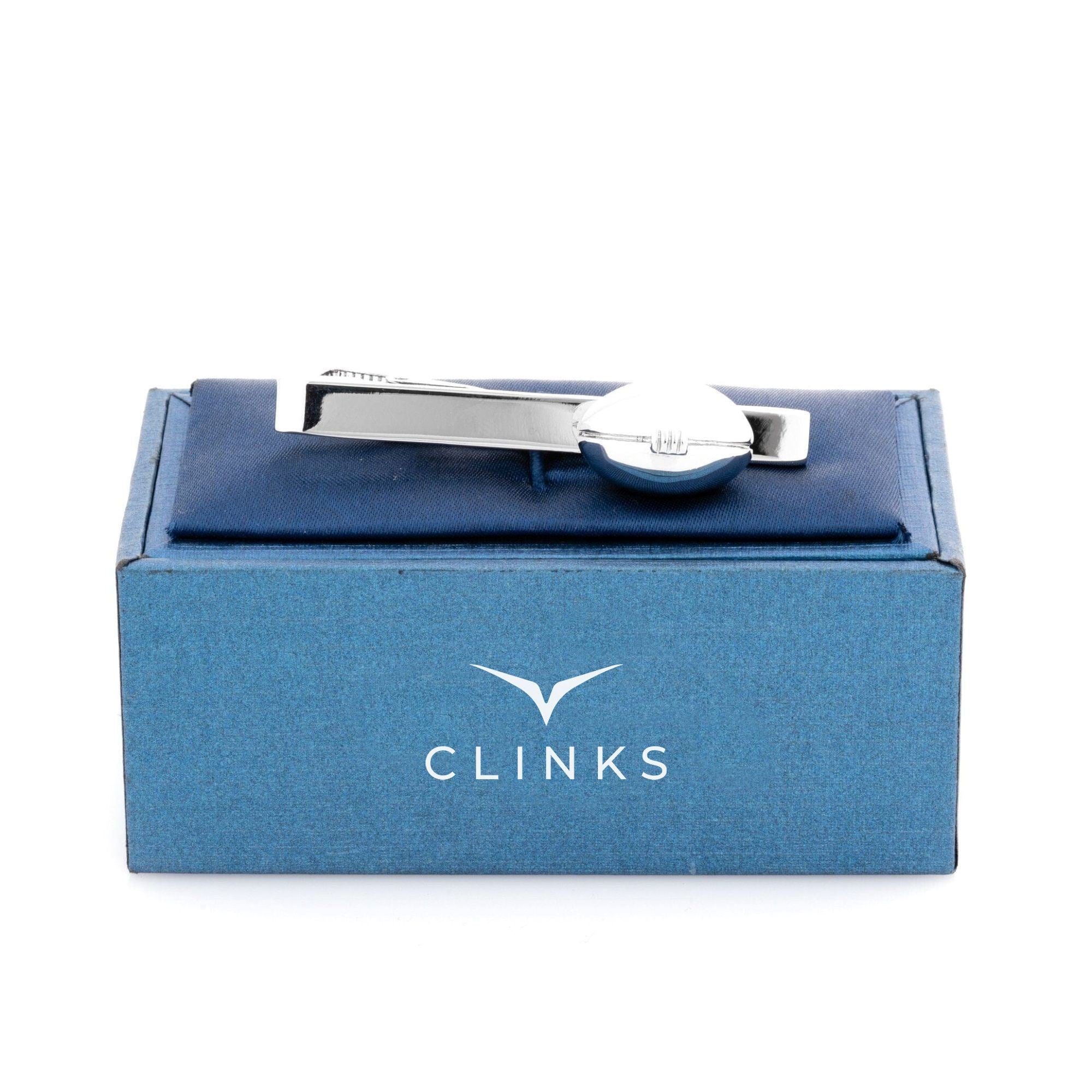 Footy Rugby Ball Tie Clip Tie Bars Clinks 