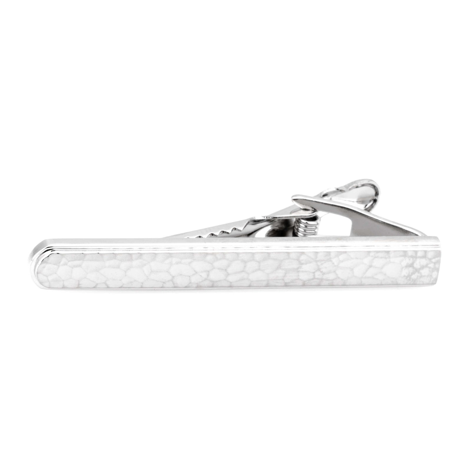 Scored Earth Matte Silver Tie Clip