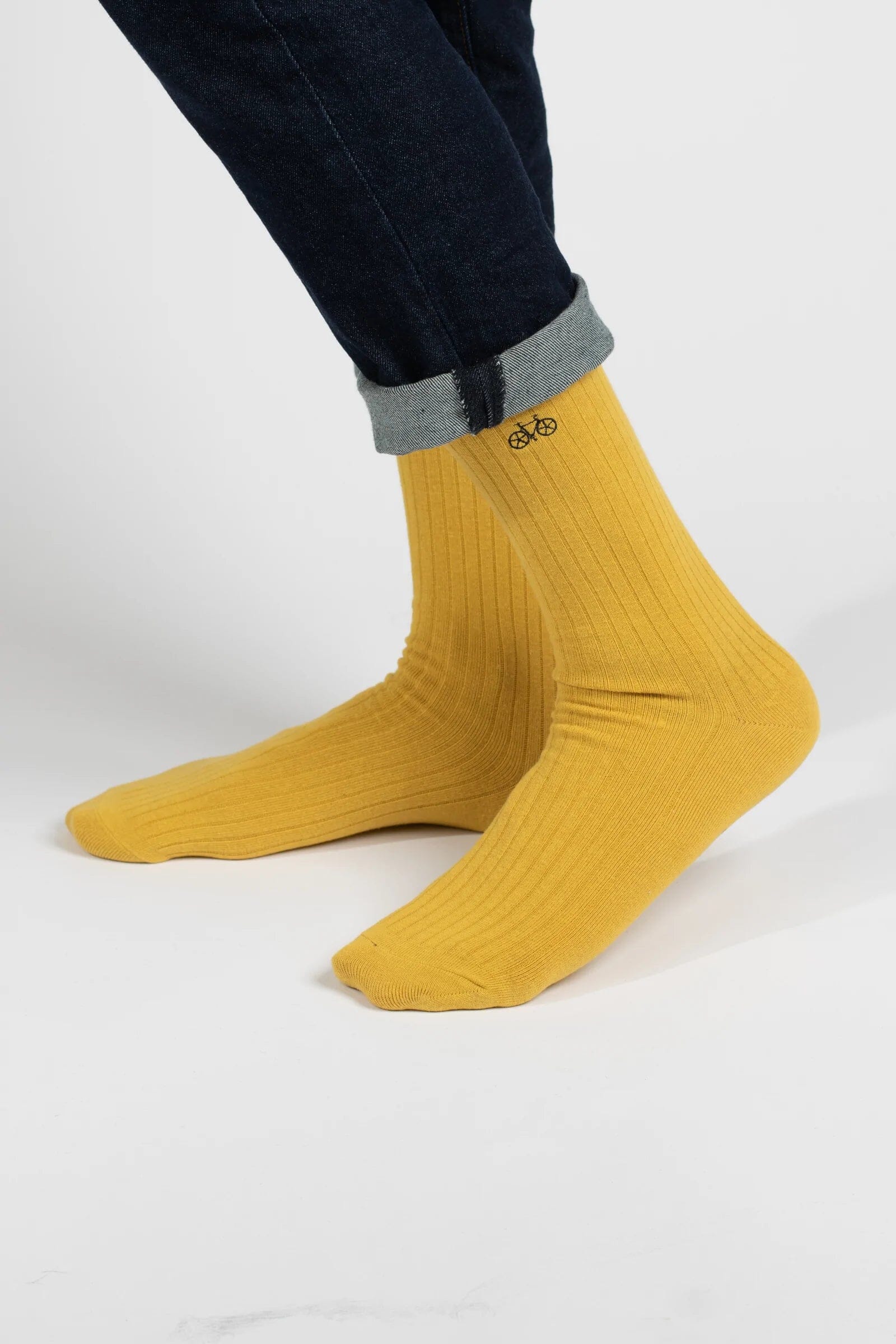 Yellow Ribbed Socks Socks Clinks 
