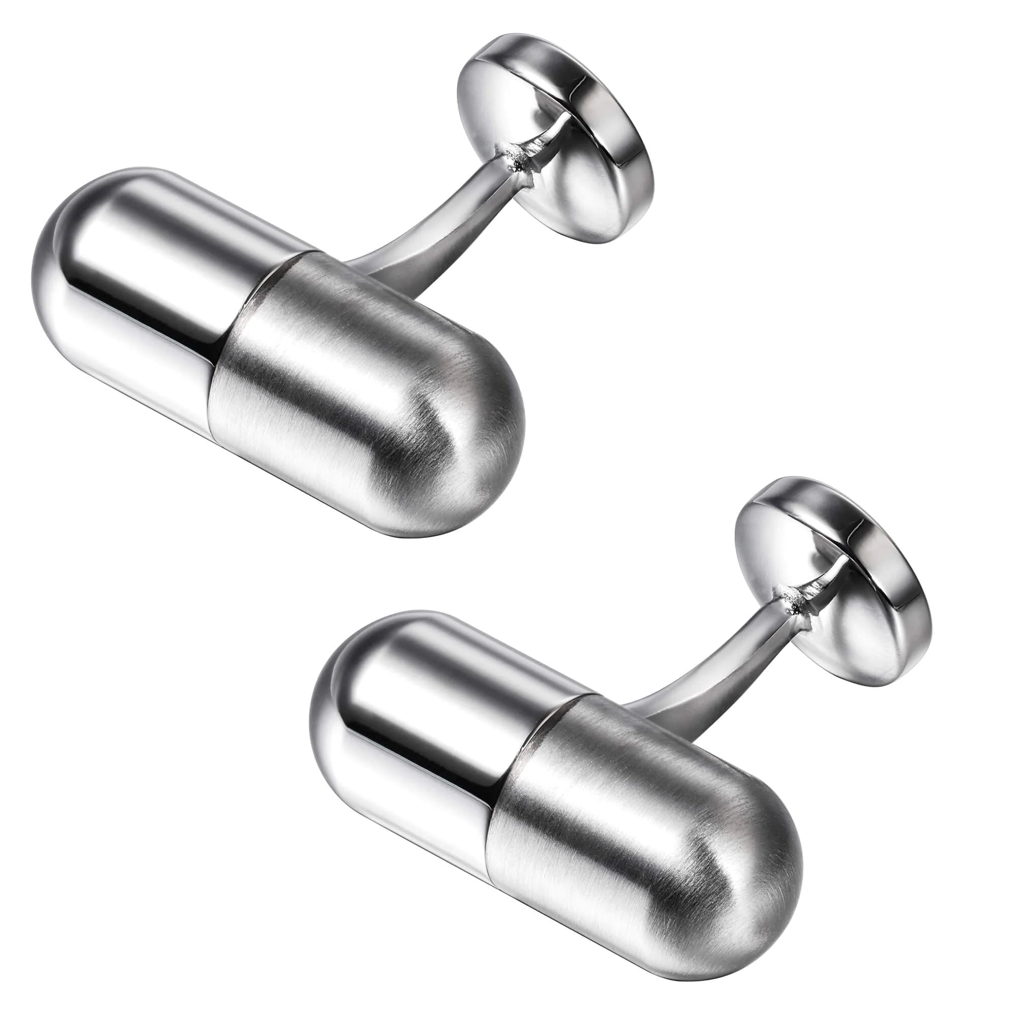 Opening Silver Capsule Cufflinks Novelty Cufflinks Clinks Australia 